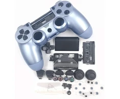 Huayuwa plastikinis žaidimų valdiklio dėklas su mygtukų keitimo rinkiniu, skirtas Playstation 4 Slim 4.0 Jdm-040 (v1 versija), titano mėlyna