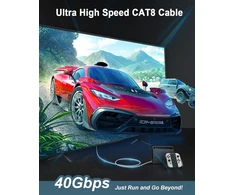 Hugin Cat 8 Lan kabelis 2 m, plokščias, 40 Gbps, 2000 Mhz, Rj45