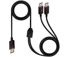 Huhanggod daugiafunkcis Usb C skirstytuvas, 3 viename Type C įkrovimo laidas, Usb C į 3 Usb C prievadus, Type C kištukas į 3 kištukus duomenų įkrovimo laidas mobiliesiems telefonams/android 1.5 m (2 Typec)