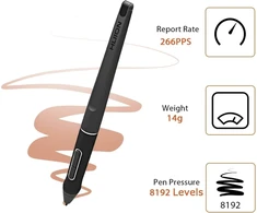 Huion Pw507 skaitmeninis rašiklis be baterijų, 8192 spaudimo lygiai, 266pps, suderinamas su Kamvas Pro 12, 13, 16, 20