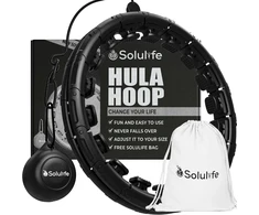Hula lankas suaugusiems svorio metimui ir masažui, 24 dalių hula lankas svorio metimui, treniruoja klubus, kojas, sėdmenis, niekada nenukrentantis hoopie, hula lankas su svorio kamuoliu įsk.