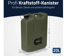 Hünersdorff degalų kanistras, 20 l, alyvuogių spalvos