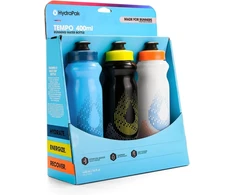 Hydrapak Tempo rankinis bėgimo vandens buteliukas 3 vnt. (400 ml / 396,9 g) skirtas bėgikams, maratono treniruotėms ir varžybų dienai, suspaudžiamas buteliukas, puikiai tinka hidratacijai, elektrolitams, atsistatymui ir mitybai