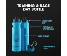 Hydrapak Tempo rankinis bėgimo vandens buteliukas 3 vnt. (400 ml / 396,9 g) skirtas bėgikams, maratono treniruotėms ir varžybų dienai, suspaudžiamas buteliukas, puikiai tinka hidratacijai, elektrolitams, atsistatymui ir mitybai