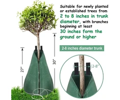 Hydrogarden 2 medžių laistymo maišai ilgalaikei laistymo sistemai | tvirtas 75 litrų vandens maišas, pagamintas iš uv spinduliams atsparaus pvc, augalų atrama karštai vasarai