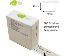 Hygiene Network etiketės sausai saugyklai 70 x 35 mm ant ritinio su dozatoriumi 500 etikečių vandenyje tirpios lipnios etiketės konteinerių dėžutės lipdukai buitinės etiketės etiketės