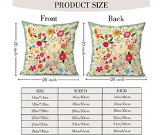 Hzykdwd 2 dalių gėlių rašto 50 x 50 cm boho gėlių vintažiniai dekoratyviniai pagalvėlių užvalkalai 50 x 50 cm dvipusiai atspausdinti namų sofai svetainei miegamajam žalia