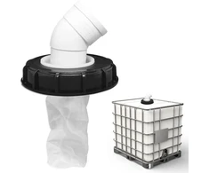 Ibc dangtelio filtras, nailoninis dangtelis su filtru, plaunamas, 163 mm, ibc filtro dangtelis su lanku, dn 75, 45° bako dangtelis, vandens filtras lietaus vandens talpyklai, statinės ibc konteineris