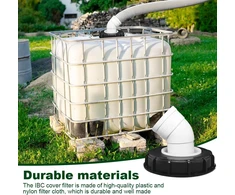 Ibc dangtelio filtras, nailoninis dangtelis su filtru, plaunamas, 163 mm, ibc filtro dangtelis su lanku, dn 75, 45° bako dangtelis, vandens filtras lietaus vandens talpyklai, statinės ibc konteineris