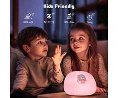 Icarer family vaikiška silikoninė naktinė lemputė, pritemdoma maitinimo lemputė su jutikliniu valdymu ir 1200 mah baterija, įkraunama per usb, naktinė lempa vaikų kambariui, dovana mergaitėms ir berniukams (rožinė)