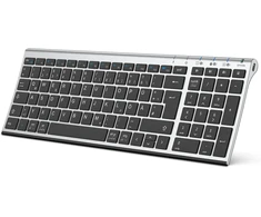 Iclever Bk10 Bluetooth klaviatūra, belaidė įkraunama su 3 Bluetooth kanalais, stabilus ryšys, itin plonas ergonomiškas dizainas, belaidė klaviatūra, skirta Ios, Android, Windows
