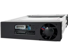 Icy Dock 5.25 colių Hot Swap Sata 2 aliuminio vidinis mobilusis rėmas, kompaktiška versija - juodas