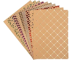 Ideen mit Herz 10 dizaino popieriaus lapų, fonai, din a4, 250 g/m², 10 skirtingų dizainų, kraft popierius su įmantria folijos apdaila