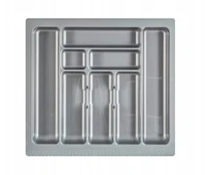 Įdėklas stalo įrankiams, virtuvės stalčiaus organizeris 60 cm pilkas 535x490mm