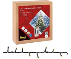 Idena 31115 Led girlianda su 1000 šiltos baltos spalvos Led, 8 valandų laikmačio funkcija, reguliatoriumi ir atmintimi, su kabelio rite, apie 35 m ilgio, rankdarbiams, vakarėlių dekoravimui, kalėdinei dekoracijai, vestuvėms