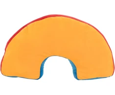 Idena 40257 Minkšta pagalvėlė Rainbow, dekoratyvinė minkšta pagalvėlė su rankomis ir veidu, minkštas žaislas kūdikiams ir vaikams, apie 47 cm, asorti dizainai