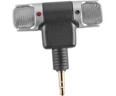 Ieron mini stereo kondensatorinis mikrofonas studijos transliavimui, paauksuotos 3.5 mm jungtys, skirtas pc, nešiojamam kompiuteriui ir kameros įrašymui
