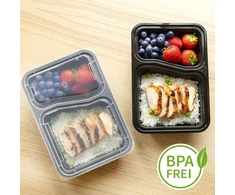 Igluu Meal Prep indeliai su 2 skyriais, maisto dėžutė, priešpiečių dėžutė, tinkama naudoti mikrobangų krosnelėje, galima plauti indaplovėje ir daugkartinio naudojimo, sandarus dangtelis, be Bpa, 10 vnt.