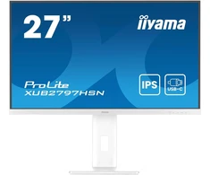 Iiyama Prolite Xub2797hsn-w2 68.5 cm 27 colių Ips Led monitorius Full Hd 100hz Hdmi Dp-in/out Daisychain Usb 3.2 Usb-c dokas 65w Lan Slim-line aukščio reguliavimas Pivot Adaptivesync baltas
