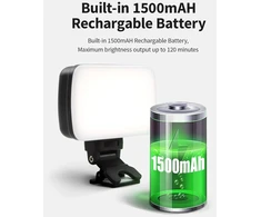 Įkraunama vaizdo kamera su 1500 Mah baterija, 3 šviesos režimais ir tolygiai/10 lygių reguliuojama vaizdo kamera, skirta „youtube“ vaizdo įrašams įrašyti, „tiktok“ tiesioginei transliacijai, makiažo/produktų fotografijai