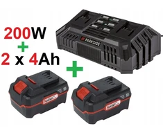 Įkroviklis 200w Pdslg 20 B2 + 2 akumuliatoriai 4ah 20v Pap 20 B3 Parkside