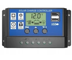 Įkrovimo reguliatorius 30a 12v/24v valdiklis usb