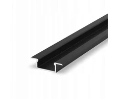 Įleidžiamas aliuminio profilis Led juostai, plonas, juodas, 1 m