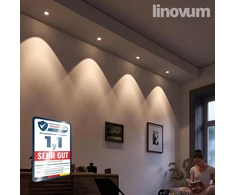 Įleidžiamas prožektoriaus rėmas, apvalus, pasukamas, nerūdijančio plieno ir baltas