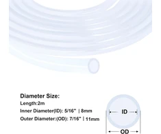 Imeistek maistinė silikoninė žarna, 8 mm id x 11 mm od 2 metrų, lanksti skaidri silikoninė žarna, vandens oro žarna