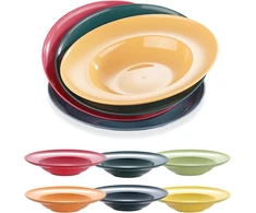 Imposyu 6 makaronų lėkščių rinkinys, sriubos lėkštės, gilus plastikas, daugkartinio naudojimo, 23 cm, spagečių lėkštės, makaronų lėkštės, puikiai tinka makaronams, salotoms, kepsniams