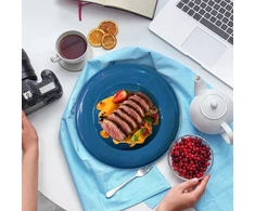 Imposyu 6 makaronų lėkščių rinkinys, sriubos lėkštės, gilus plastikas, daugkartinio naudojimo, 23 cm, spagečių lėkštės, makaronų lėkštės, puikiai tinka makaronams, salotoms, kepsniams