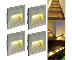 Indarun 3w Led sieninis šviestuvas, šiltai balta šviesa, Ip65 atsparus vandeniui, laiptų šviestuvas, aliuminio dekoracija, lauko apšvietimas, vidaus, 4 vnt.