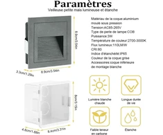 Indarun 3w Led sieninis šviestuvas, šiltai balta šviesa, Ip65 atsparus vandeniui, laiptų šviestuvas, aliuminio dekoracija, lauko apšvietimas, vidaus, 4 vnt.