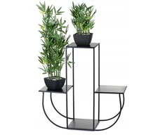 Industrialinis gėlių stovas, juodas, 70 cm, metalinis stovas