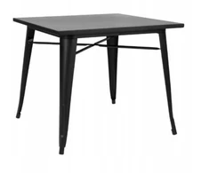 Industrialinis metalinis stalas Artpro - juodas, kvadratinis, 80 cm, loft stilius