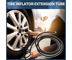 Infinauto padangų pripūtimo žarna, automobilio ventilio prailginimo žarna, 70.87 colio 7.8 mm id skirta automobiliui, motociklui, dviračiui, oro siurblio adapteris, padangos ventilis su oro jungtimi, guma, juoda, patvari