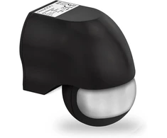 Infraraudonųjų spindulių judesio jutiklis, lauko/vidaus, 180°, 12m, juodas