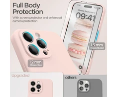 Ingido dėklas, skirtas iphone 16 pro max, skysto silikono dėklas su patobulinta kameros apsauga, mobiliojo telefono dėklas, atsparus įbrėžimams, smūgiams atsparus apsauginis dėklas su minkštu mikropluošto pamušalu, skirtas iphone 16 pro max, lime pink