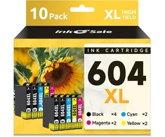 Ink e-sale 604 604xl spausdintuvo kasetės, suderinamos su epson 604 xl, 10 vnt., skirtos expression home xp-3200 xp-3205 xp-4200 xp-4205 xp-2200 xp-2205 workforce wf-2910 wf-2930 wf-2935 wf-2950