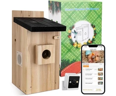 Inkilo dėžutė su kamera 1080p hd smart indoor hanging bird house wi-fi laukiniams sodo paukščiams
