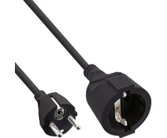 Inline Prailginimo laidas su įžeminimu, 1.5m, juodas