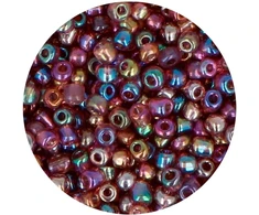 Innspiro aurora boreale violetiniai apvalūs stiklo akmenys 3.8mm 6/0 120g