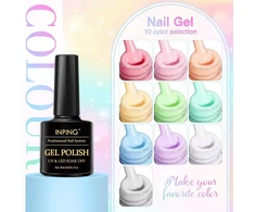 Inping Uv nagų lakas, 10 spalvų pastelinių macaron rinkinys, gelinis nagų lakas, Uv gelinis nagų lakas, mirkomas Led nagų dailė, manikiūro dovanos moterims, "pasidaryk pats" salonas