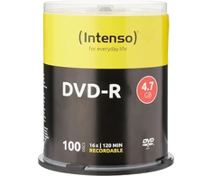 Vinilinė plokštelė Intenso Dvd-r 16x greitis 4.7gb (100 vnt. Dvd diskų)