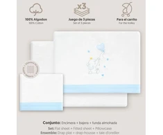 Interbaby 40x80 cm vaikiškos lovytės patalynės komplektas - drambliukas
