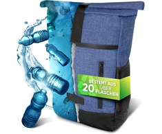 Invilus ® - rolltop kuprinė vyrams ir moterims, pagaminta iš perdirbtų plastikinių butelių | paprasta kuprinė | kuprinė nešiojamam kompiuteriui | kuprinės moterims | dienos kuprinė moterims | kuprinė į mokyklą | pasirinkite spalvą dabar