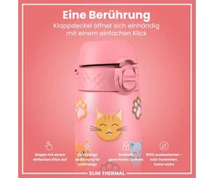Ion8 Vakuuminiu būdu izoliuotas nerūdijančio plieno gertuvė 500 ml, nepralaidi, atidaroma viena ranka, saugus užraktas, galima plauti indaplovėje, su rankena, lengvai valoma, patvari ir atspari įbrėžimams, Cats
