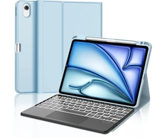 Ipad Air 11 2025/2024 klaviatūra su Touchpad ir dėklu, mėlyna