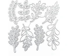 Isaken Trafaretai lapų augalų išpjovimo formelės fono rėmelis scrapbooking'ui įspaudimo trafaretai metalo išpjovimo formelės trafaretai scrapbooking'ui nuotraukų popieriaus kortelių amatų įspaudimo "pasidaryk pats" gamybai