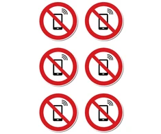 Išmaniųjų telefonų naudojimas draudžiamas - draudimo ženklas - pagal din en iso 7010 / asr a1.3